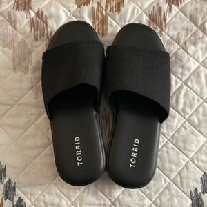 Black Stretch Platform Slide 8W